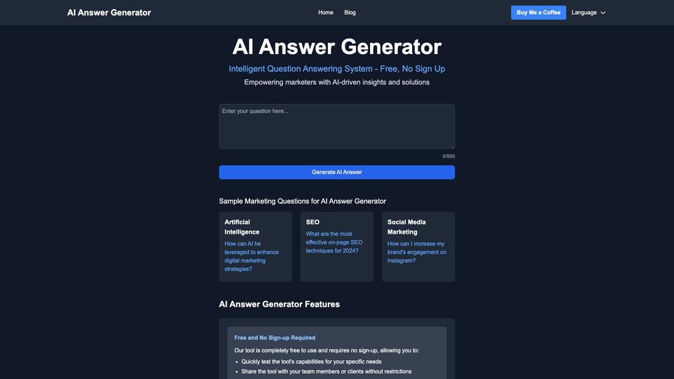 Free AI Answer Generator AI Tool image