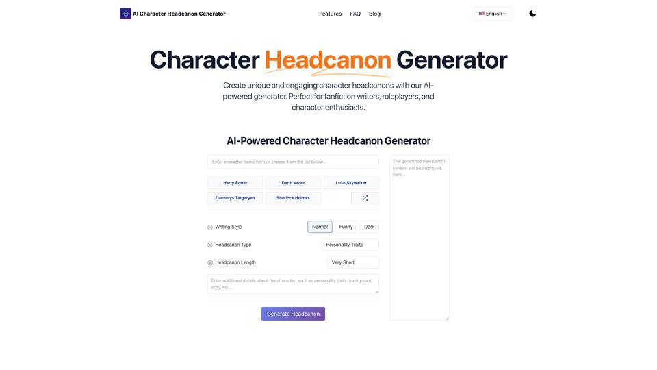 Free AI Character Headcanon Generator AI Tool image