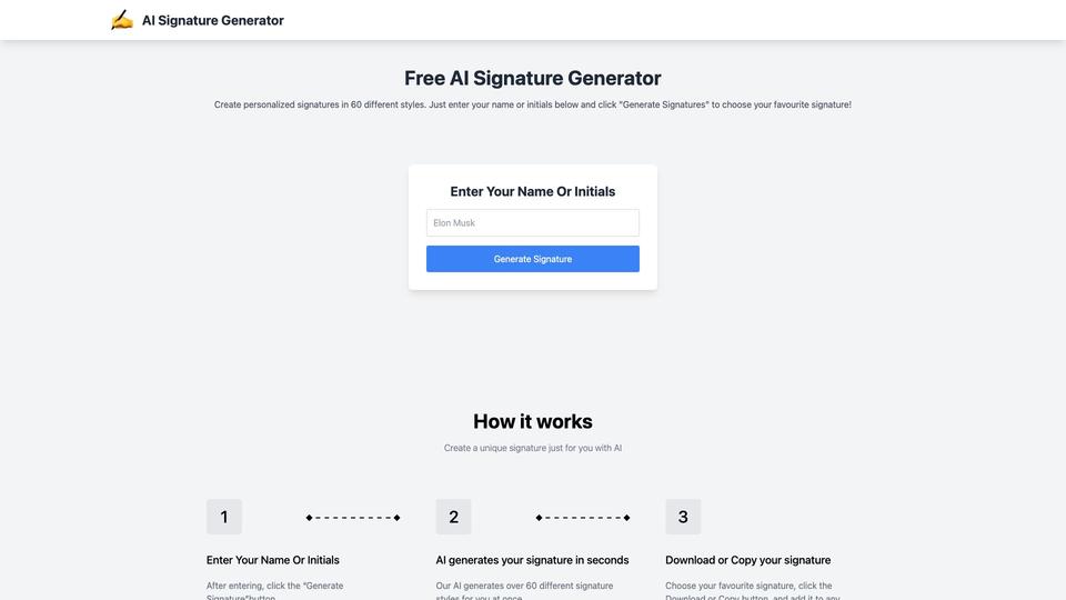 Free AI Signature Generator AI Tool image