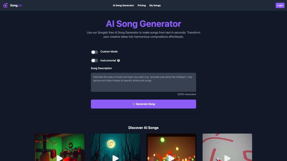 Free AI Song Generator AI Tool image