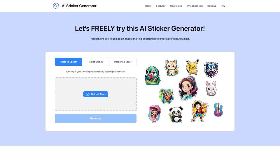 Free AI Sticker Generator AI Tool image