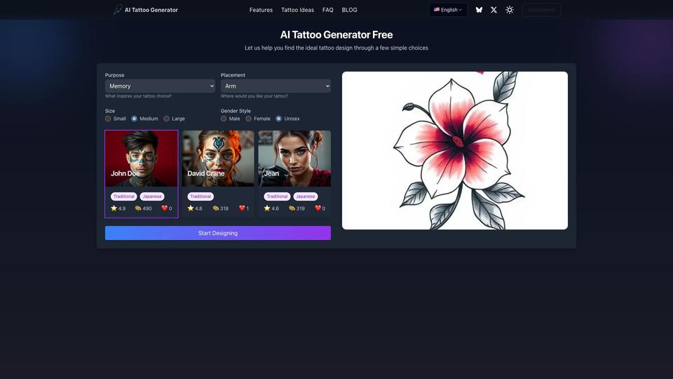 Free AI Tattoo Generator AI Tool image