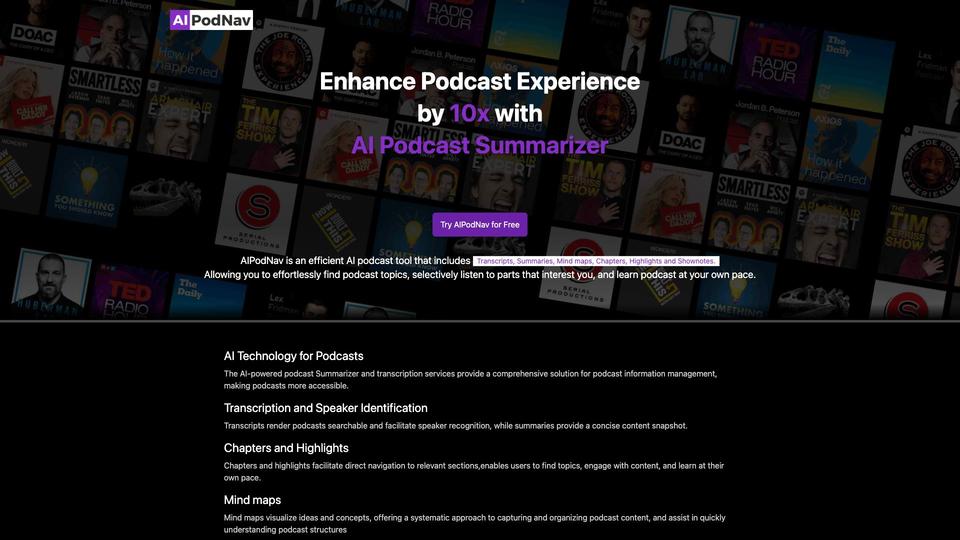 Free AIPodNav AI Tool image