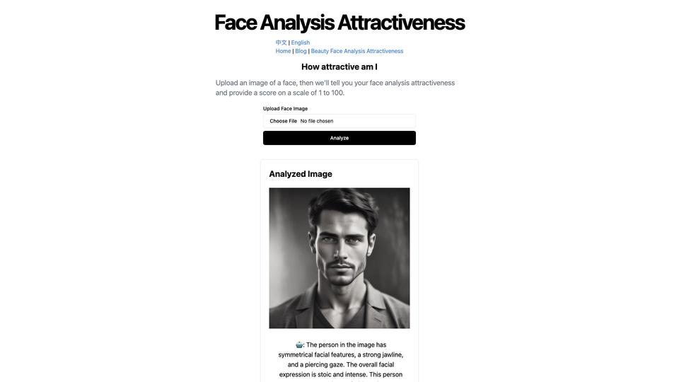 Free Face Analysis Attractiveness AI Tool image