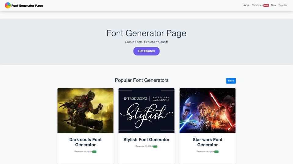 Free Font Generator Page AI Tool image