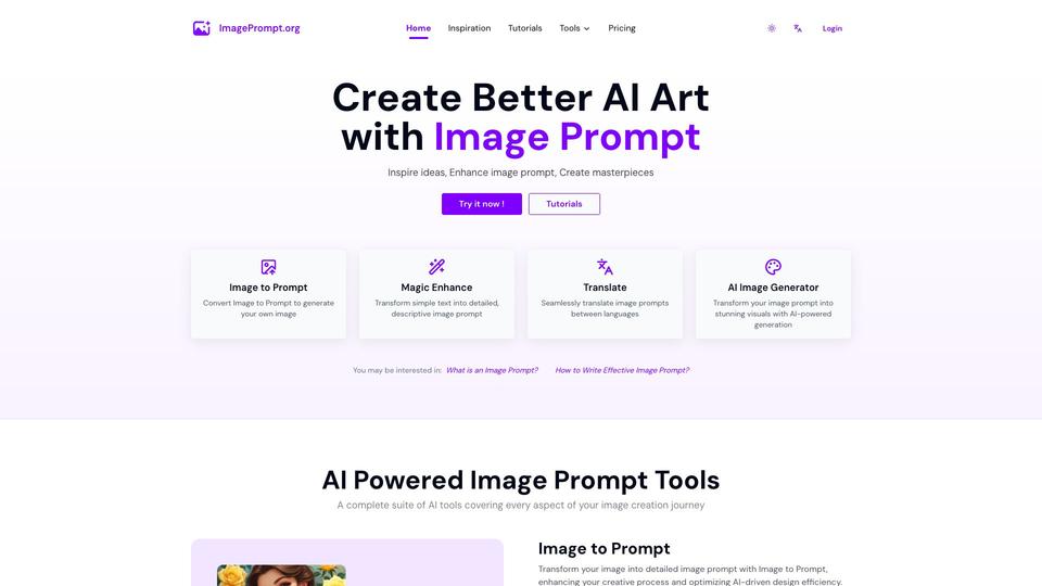 Free Image Prompt AI Tool image
