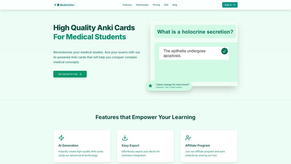 Free MedAnkiGen AI Tool image
