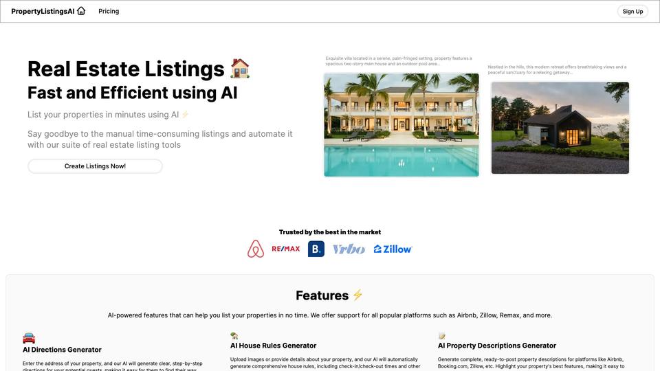 Free PropertyListingsAI AI Tool image